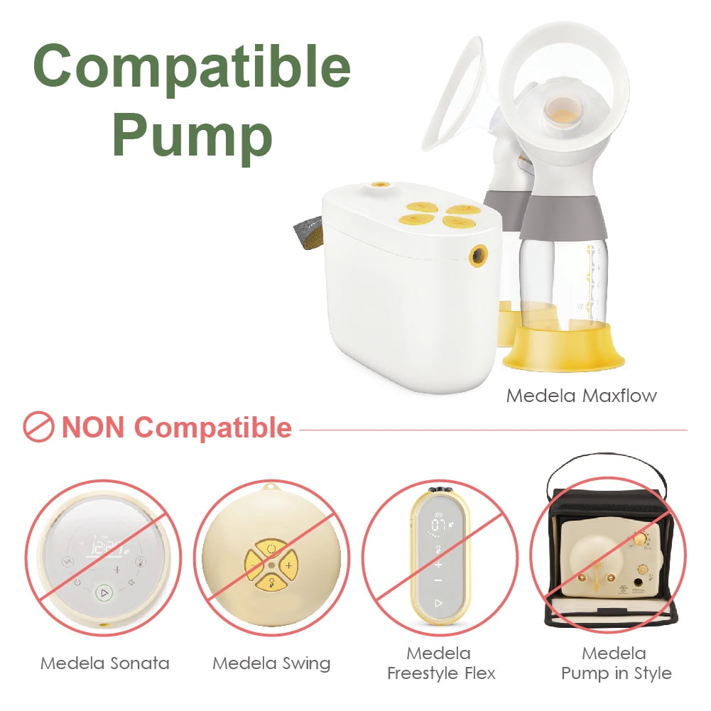 Maymom MyFit Flange Set 19mm Small Shield Tube Valve Base Connector Compatible with Medela new Pump in Style Maxflow Breast Pump Not Original Medela Pump Parts Replace Medela PersonalFit Flex