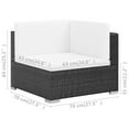 thumbnail image 4 of vidaXL 6 Piece Garden Lounge Set with Cushions Poly Rattan Black, 4 of 5