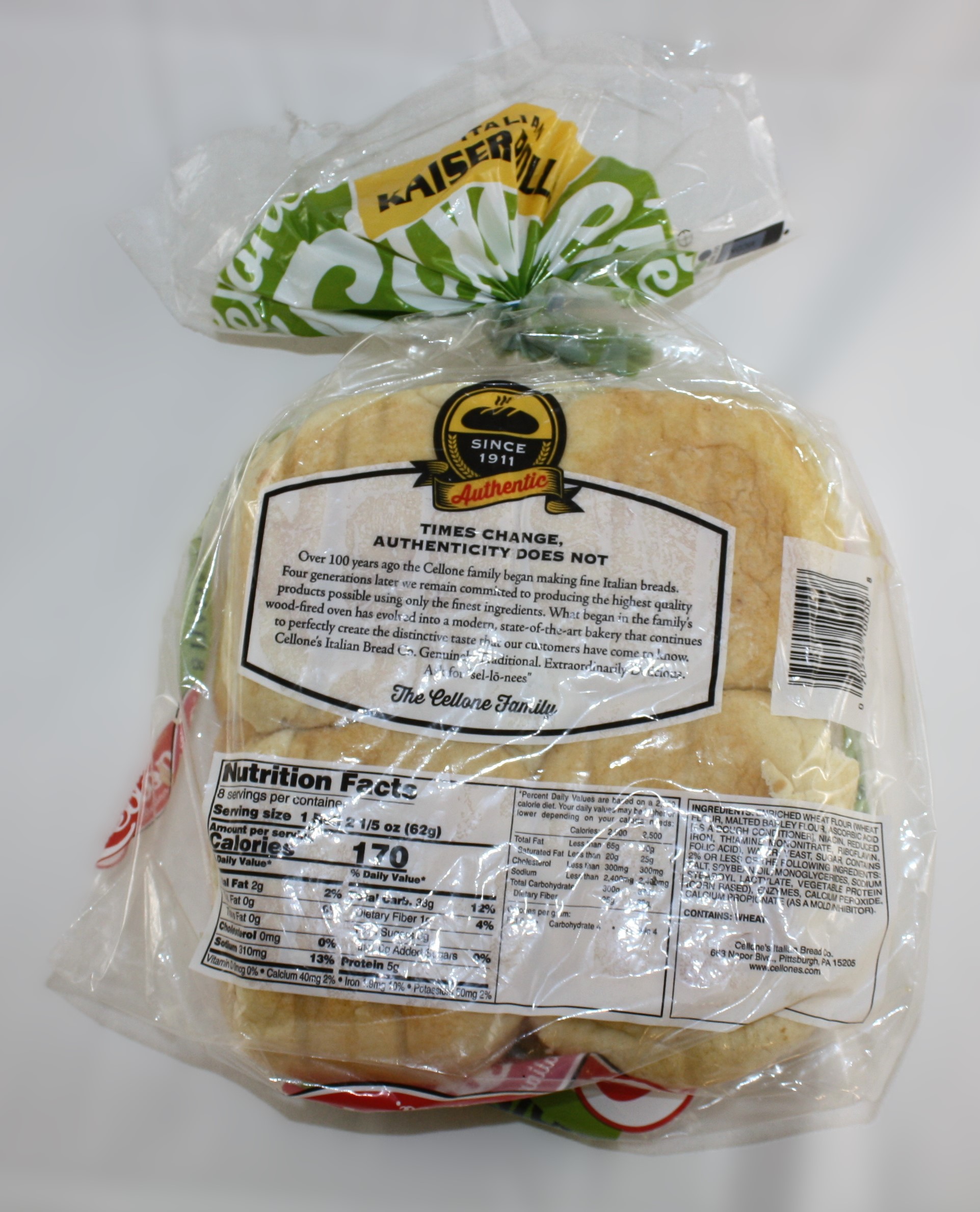 Italian Sliced Kaiser Hamburger Buns, 8 Count, 16 oz