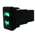thumbnail image 2 of ECP-AUTOTEILE LED Light Bar/Driving Lights Dual Pushbutton Car Fog Switches w/Blue,Green Dual-Color 200 Series, Including Wiring Wire Harness Adapter,32.5mmx22mm,LED Light, DRL,Fog Lights etc, 2 of 3