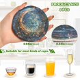 thumbnail image 2 of Yayeee 6 PCS Drink Coasters with Holder Set Woven Absorbent Round Tabletop Hot Pad, Crystal Moon, 2 of 7