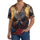 thumbnail image 1 of Fotbe Maple Leaf Meditating Squirrel Camisa Estampada de Manga Corta para Hombre, Casual de Verano, Estilo Playero, Sin Arrugas-Small, 1 of 5
