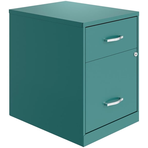 Bowery Hill 18"D 2 Drawer Letter Width Metal Vertical File Cabinet-Teal