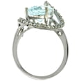 thumbnail image 2 of 14k White Gold Natural Aquamarine Ring Oval 14x10 Diamond Accent, 3/4inch wide, size 9, 2 of 4
