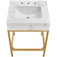 thumbnail image 5 of Meridian Furniture Marmo White Engineered Stone Bathroom Vanity, 5 of 9