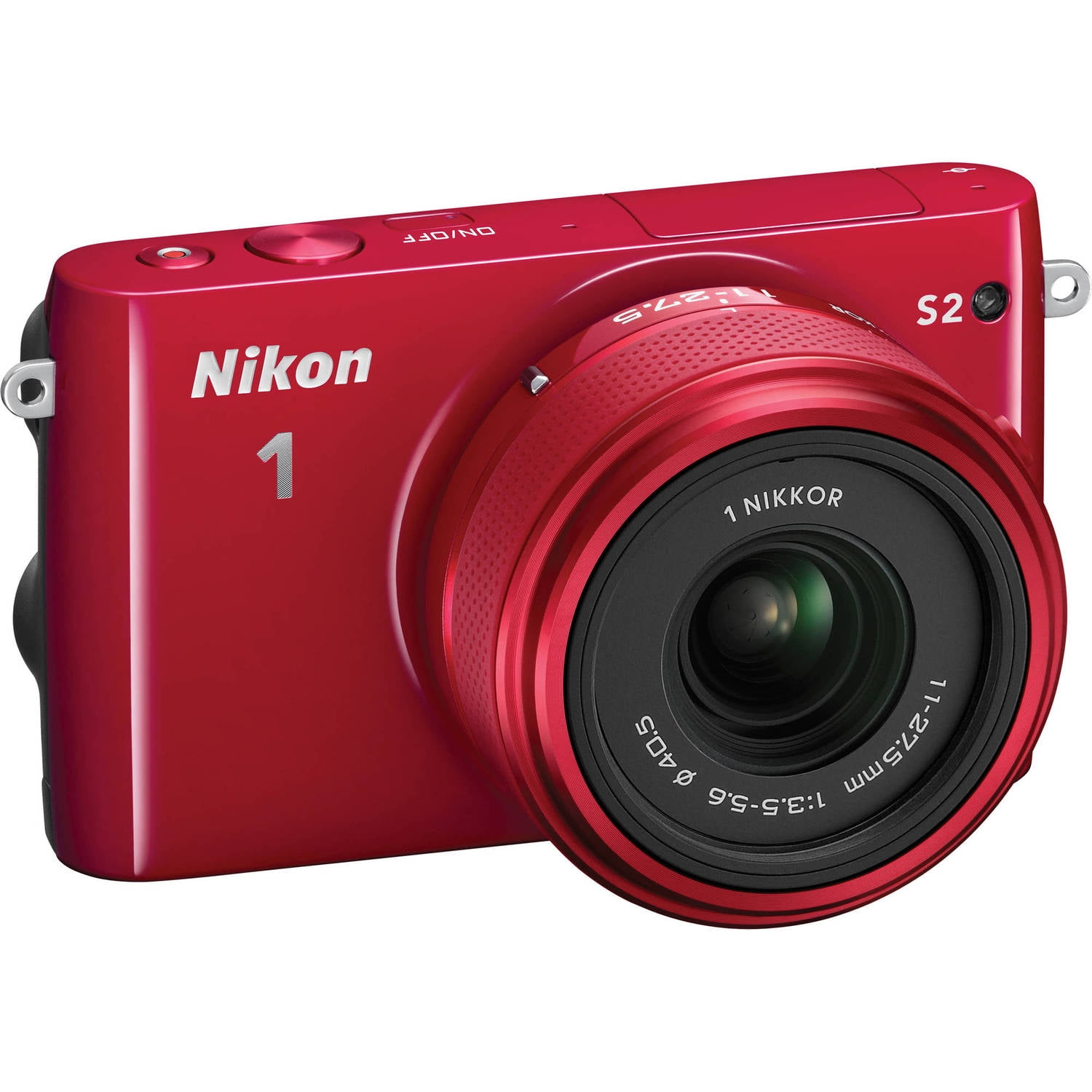 Nikon 1 S2 Mirrorless 14.2MP Digital Camera with 11-27.5mm Lens (Red ...