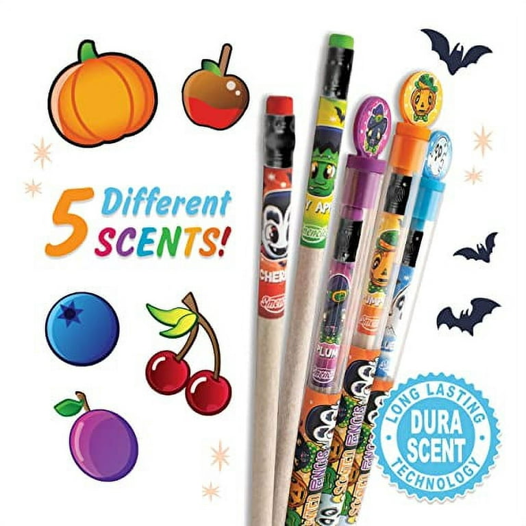 Scentco Halloween Smencils (2 Pack) - HB #2 Scented Pencils, 5 Count, Gifts  for Kids, School Supplies, Classroom Rewards 