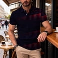 thumbnail image 4 of Ceisia Men's Summer Casual Gradient Polka Dot Stripe Mesh Short Sleeve Lapel Shirt Multicolor XL Gifts, 4 of 7
