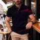 thumbnail image 4 of Ceisia Men's Summer Casual Gradient Polka Dot Stripe Mesh Short Sleeve Lapel Shirt Multicolor XL Gifts, 4 of 7
