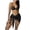Black, variant on WREESH Womens Bikini Set with Sarong Bathing Suit Beach Cover Up Wrap Skirt Swimwear Three-Piece Bikini Brown