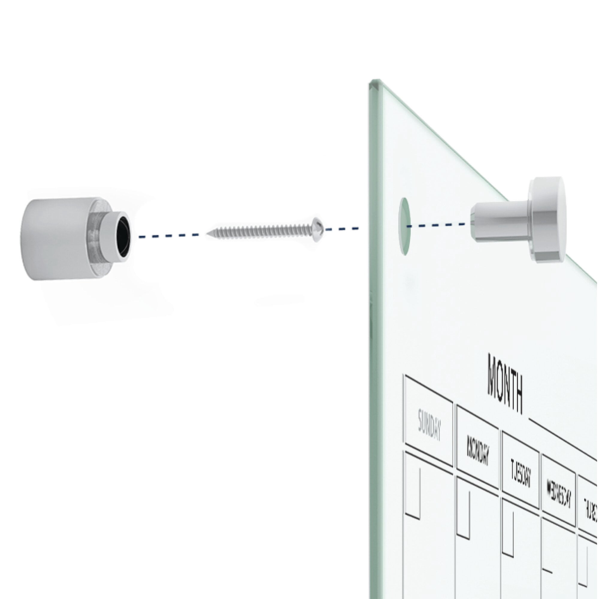 Quartet Infinity Glass Magnetic Calendar Board 36 x 24 3 x 2 White Surface -