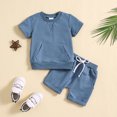 thumbnail image 2 of Tkrady Toddler Boys Clothes Fashion Solid Short Sleeve T Shirt Tops Shorts Set Outfits, Sizes 0-3 Years, 2 of 6