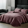 thumbnail image 2 of Say Yes Bedding Zera Octagon 100% Velvet Coverlet with Pillocase Purple , King Size, 2 of 4