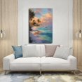 thumbnail image 4 of Lienzo acuarela paisaje costero de Cabo San Lucas, rocas arrecife, playa dorada y casas blancas con tejados naranjas, decoración turística mexicana para sala y dormitorio., 4 of 7