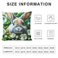 thumbnail image 5 of Leisuo Throw Pillow Covers Adorable Funny Rabbit Bunny Portrait in Flowers Grass Pattern for Outdoor Decor Cushion Covers Home Decorative Happy Easter Pillow Cases White, 5 of 5
