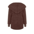 thumbnail image 6 of Qeaghou Sherpa Jacket Women Open Front Fuzzy Fleece Cardigan Jacket 2025 Fall Long Sleeve Coats Hooded Jackets with Pockets Sherpa Jackets for Women, 6 of 7
