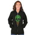 thumbnail image 3 of Cool Melting Skull Ice Cream Cone Unisex Fleece Graphic Zip Up Hoodie Brisco Brands 5X, 3 of 5