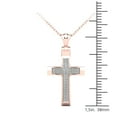 thumbnail image 3 of aaXia 14K Rose Gold Diamond 1/8ct TDW Cross Pendant Necklace, 3 of 4