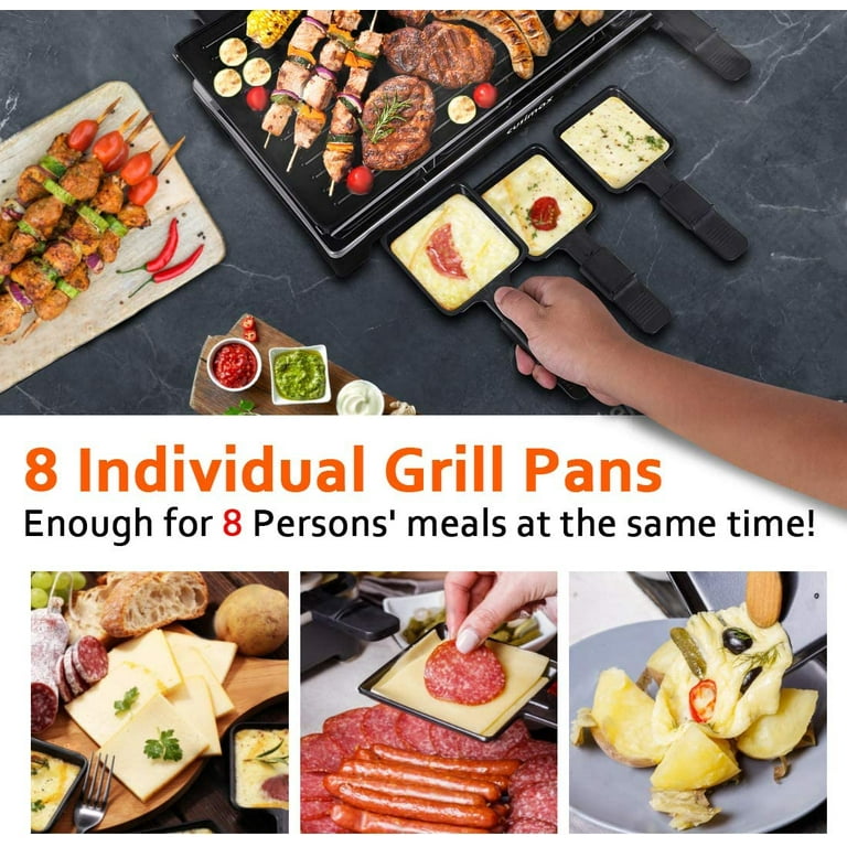  Milliard Raclette Grill for Four People, Includes Reversible  Non-Stick Grilling Surface, 4 Paddles and Spatulas - Great for a Family Get  Together or Party: Home & Kitchen