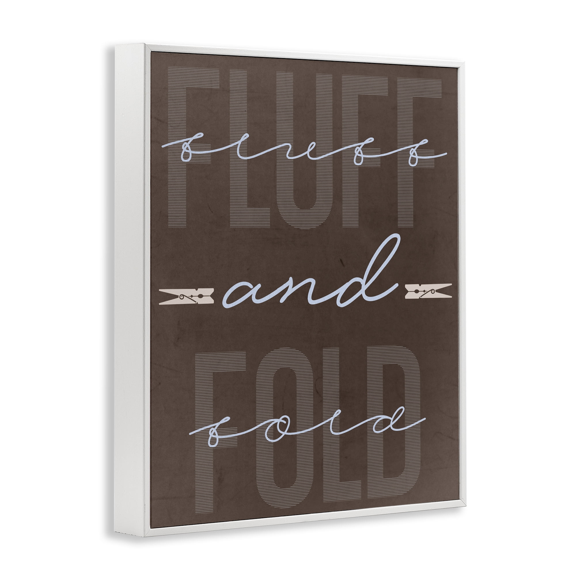 Fluff And Fold Brown Minimal White Framed Giclee Art, design by Marcus Prime
