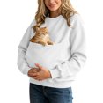thumbnail image 6 of COMVALUE Cat Pouch Hoodie Pet Carrier Hoodies Women Oversized Kangaroo Pocket Lightweight Sweatshirts for Carriering Dogs (White, XL), 6 of 6