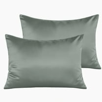 Ntbay 2 Pack Satin Toddler Pillowcases, Soft and Cool Travel Pillow Covers with Hidden Zipper Closure, 13" x 18", Dark Gray