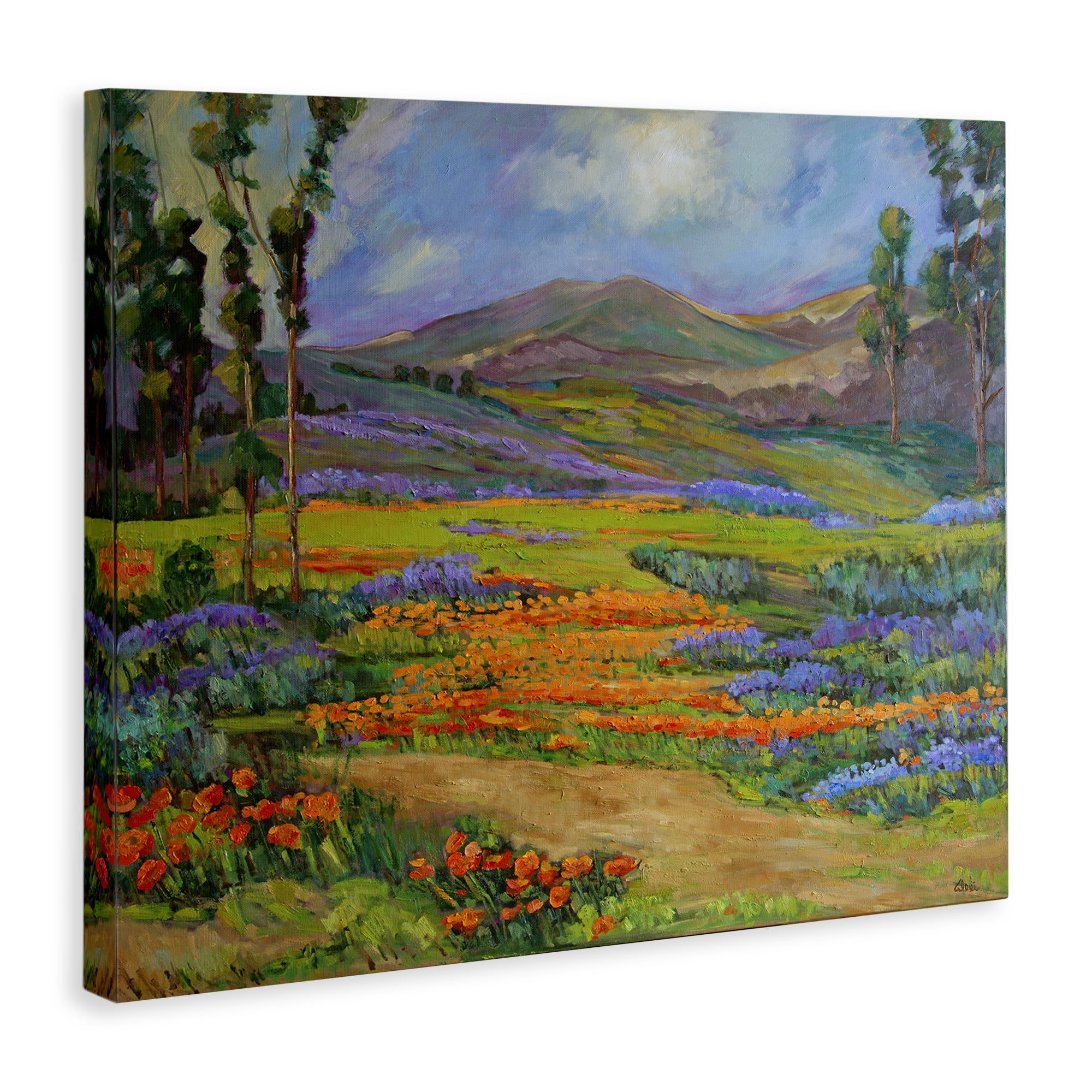 Stupell Industries Bountiful Meadow Landscape Landscape & Nature Painting Wrapped Canvas Art Print Wall Art, 48 x 36
