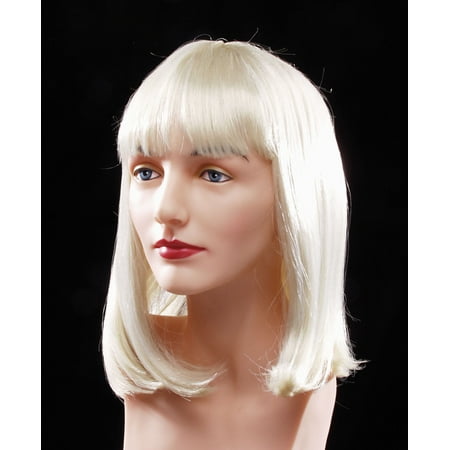 Star Power Flapper Bob with Bangs Short Length Straight Wig, Blonde, One Size