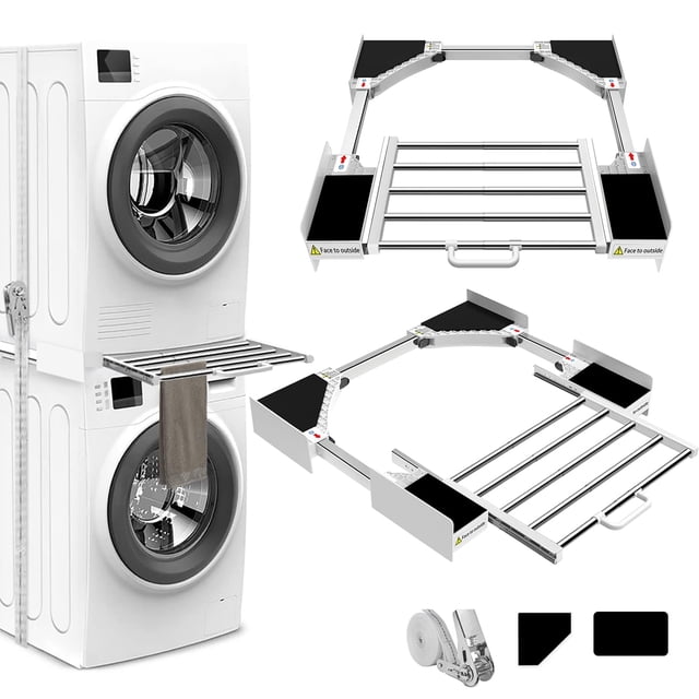Washer Dryer Stacking Kit, HHXRISE Universal Stacking Kit for Washer and Dryer with Pull-Out Sliding Shelf, Adjustable Stackable Kit for 29"/28"/27"/