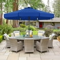 thumbnail image 4 of ABCCANOPY 9ft Outdoor Market Hand Push Patio Umbrella With Hanging Edge,12+Colors, Blue, 4 of 8