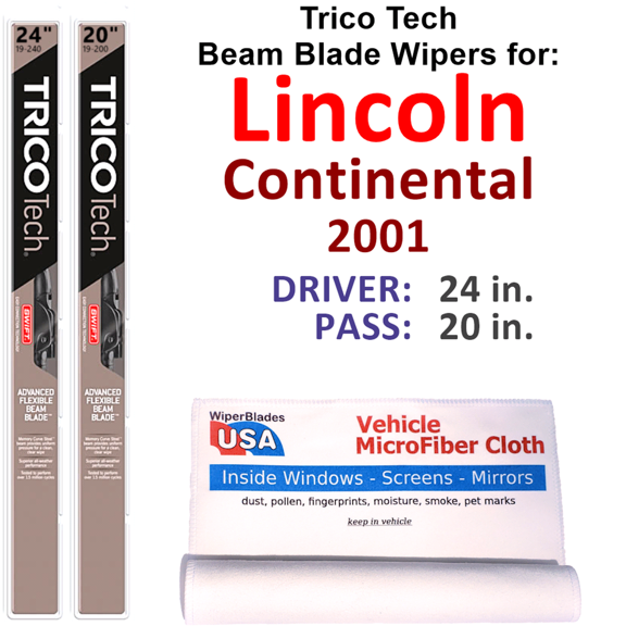 2001 Lincoln Continental Beam Blade Wipers (Set of 2)