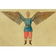 thumbnail image 2 of Inventions 24x17 Black Ornate Wood Framed with Double Matting Museum Art Print Titled - Man with Wings, 2 of 4