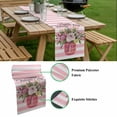 thumbnail image 5 of Valentine's Day Table Runner - 48 Inch Long, Kitchen Dining Table Runner Dresser Scarves, Roses Flowers Pink Stripes Country Farmhouse Decor for Coffee Tables Wedding Party Banquet, 5 of 8