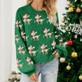 thumbnail image 4 of Pull de Noël pour Femmes avec Motif de Renne Manches Longues Col Rond Décontracté pour Fêtes, 4 of 8