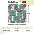 thumbnail image 2 of Red Mushroom Leaf Green Pattern Square Fitted Tablecloth with Elastic Edge,Square Table Cover,Washable Elastic Table Cover for Home Kitchen Party Decor 34"x34", 2 of 6