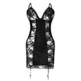 thumbnail image 3 of Gibobby conjunto de bragas Vestido de pijama sin espalda Vestido de encaje Ropa de dormir de noche Lencería sexy Mujeres íntimas negras(Negro, S), 3 of 5