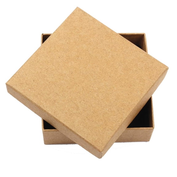 YYKihy Paper Jewelry And Retail BoxesMache Earring Pendant Necklace Square Cardboard Jewelry (Brown)