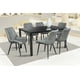 thumbnail image 1 of Comedor Java Gris 6 Sillas Rectangular Tubular y Cristal Negro MOBILKRAFT Modelo Java Gris 6 Sillas Rectangular Cristal, Estilo Contemporáneo, 1 of 4