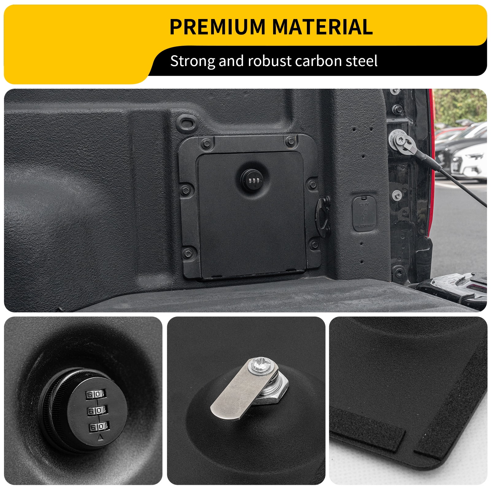 Truck Bed Storage Bin Code Lock Cover for 2022-2024 Ford Maverick Code Lock Design Bin Cover Bed Storage Bin Side Cover with Code Lock for 2023 Maverick Accessories