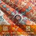thumbnail image 4 of Orange Blue Ethnic Boho Pillow Covers 20X20 Inch Bohemian Carpet Vintage Pillow Cases Rust Coral Floral Linen Throw Pillows Set of 2 Rustic Home Decor for Living Room Bedroom Cushion Outdoor, 4 of 6