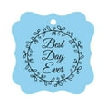 thumbnail image 1 of Darling Souvenir Custom Best Day Ever Wedding Party Tags Leaf Wreath Hang Tags-Baby Blue-100 Tags, 1 of 1