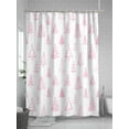 thumbnail image 5 of Christmas Tree Shower Curtain Set, Waterproof Shower Curtains for Bathroom, Xmas Pink Cartoon Tree Snowflakes Farmhouse Washable Fabric Cloth Bath Curtain for Bathtub with Hooks 54x78 Inches, 5 of 6