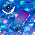 thumbnail image 4 of Mignova iPhone X , iPhone Xs Flash Case, Durable and Cute Colorful Quicksand Series Bling Diamond Flowing Liquid Floating Shockproof Cover case for Apple iPhone X , iPhone Xs 5.8 inch - Blue+Purple, 4 of 6