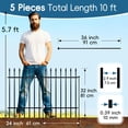 thumbnail image 4 of Metal Garden Fence 32 inch High x 24 inch Wide (5 Panels, Total Length 10 feet) Decorative Border Fence Landscape Fencing for Dog, Flower Bed, Yard, Animal Barrier, 4 of 4