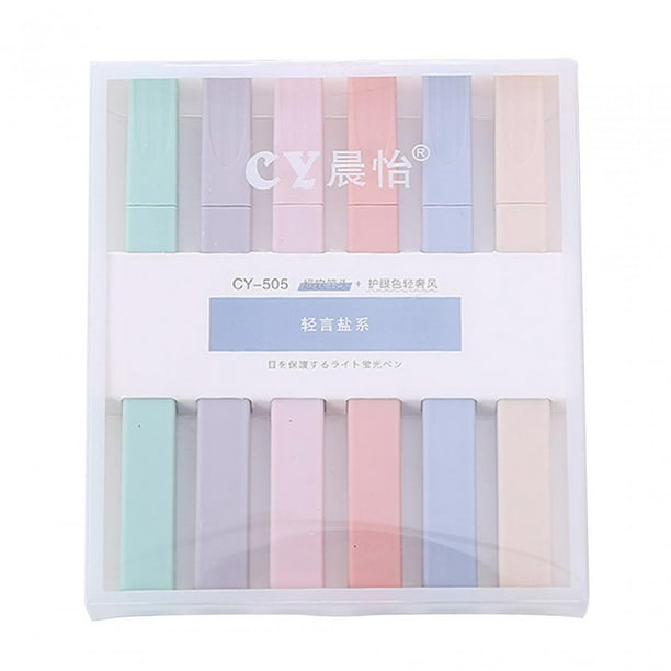 6 piezas de resaltadores estéticos de colores surtidos para subrayar, escribir y resaltar. Estilo A
