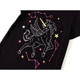 thumbnail image 3 of Beezizac Pajama For Girls Tie Dye Black Unicorn Constellation Cozy Cotton Short Sleeve Set 2-PC PJ Size 4T, 3 of 7