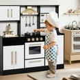 thumbnail image 4 of AILEEKISS Wood Kids Play Kitchen, Pretend Kitchen Playset for Children Age 3 Years up, Black, 4 of 9