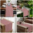 thumbnail image 5 of Red Buffalo Plaid Table Runner 60 Inches Long,Farmhouse Checked Vintage Geometric Art Cotton Linen Table Runners Dresser Scarves,Fabric Tabletop Scarf Furniture Cover for Home Dinner Party 13"x60", 5 of 9