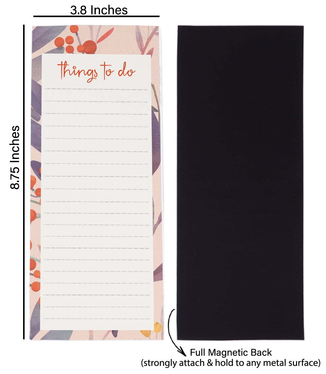 Inkdotpot Pack of 3 Magnetic Fridge To-Do List Notepads- Magnetic Memo Pads For Refrigerator-(50 Sheets Each)-T4