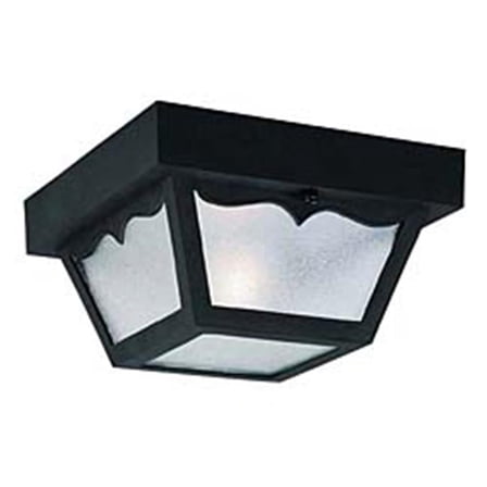 Black Square One-Light Ceiling Porch Light